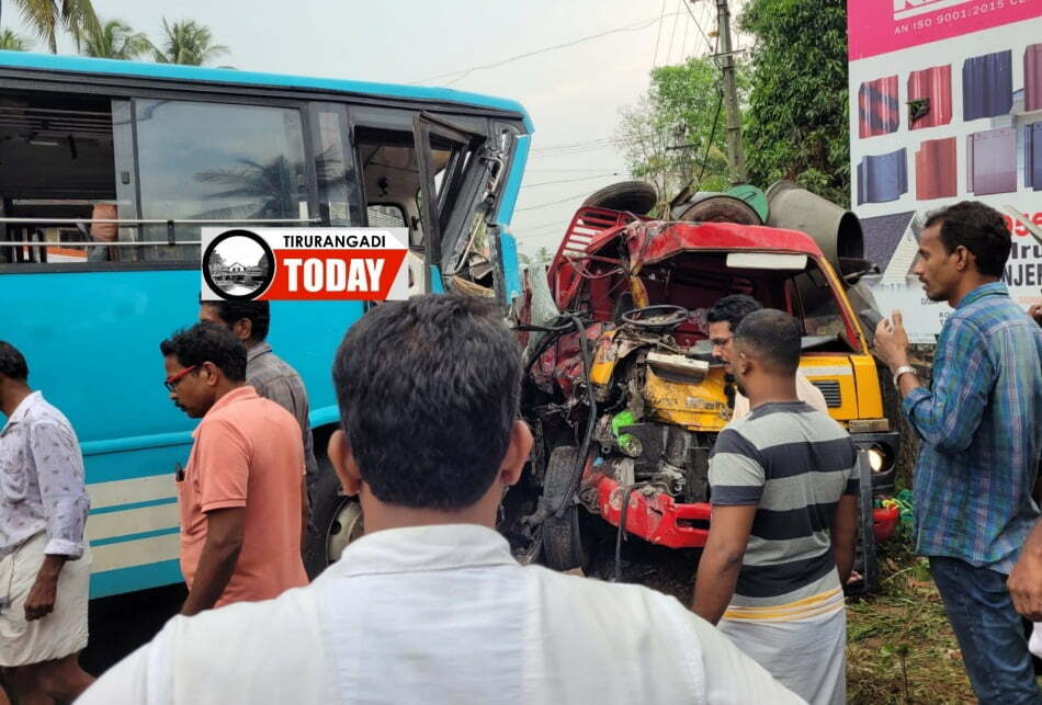 ബസും ലോറിയും ജീപ്പും കൂട്ടിയിടിച്ചു അപകടം, ലോറി ഡ്രൈവർ മരിച്ചു