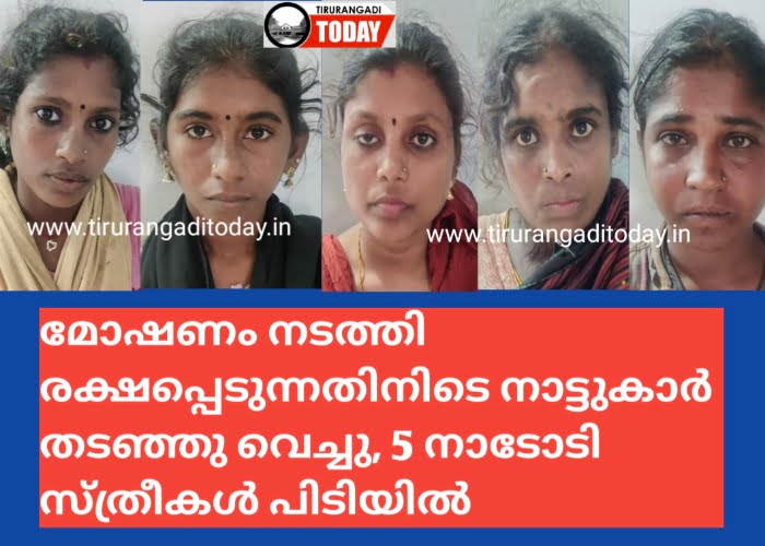 മോഷണം നടത്തി രക്ഷപ്പെടുന്നതിനിടെ നാട്ടുകാർ തടഞ്ഞു വെച്ചു; 5 നാടോടി സ്ത്രീകൾ പിടിയിൽ