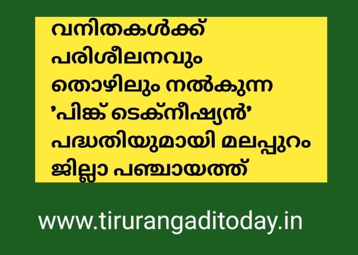 വനിതകൾക്ക് പരിശീലനവും തൊഴിലും നൽകുന്ന ‘പിങ്ക് ടെക്‌നീഷ്യൻ’ പദ്ധതിയുമായി ജില്ലാ പഞ്ചായത്ത്