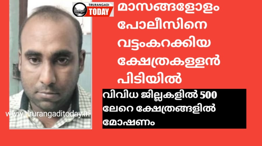 പോലീസിനെ വട്ടംകറക്കിയ ക്ഷേത്രമോഷടാവ്‌ പിടിയിൽ