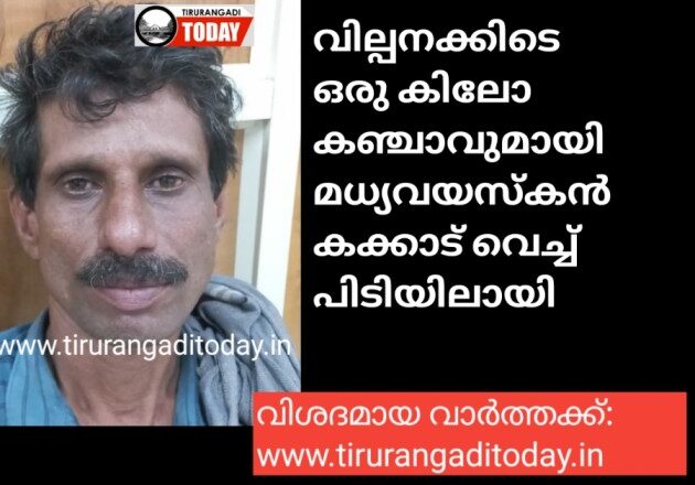 വില്പനക്കിടെ ഒരു കിലോ കഞ്ചാവുമായി മധ്യവയസ്‌കൻ കക്കാട് വെച്ച് പിടിയിലായി