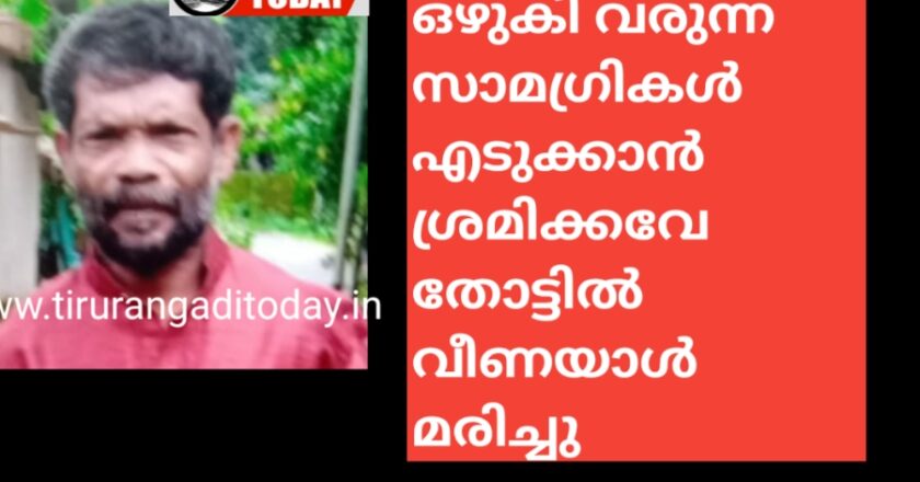 തോട്ടിൽ ഒഴുകി വരുന്ന സാമഗ്രികൾ എടുക്കാൻ ശ്രമിക്കവേ തോട്ടിൽ വീണയാൾ മരിച്ചു