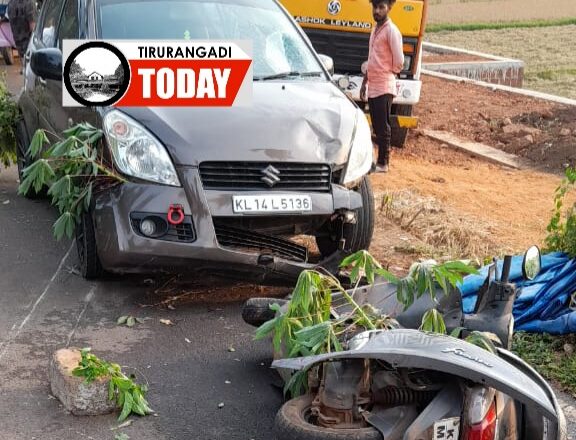 മമ്പുറത്ത് കാറും സ്കൂട്ടറും കൂട്ടിയിടിച്ച് ഒരാൾക്ക് പരിക്ക്