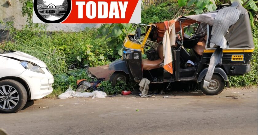 എആര്‍ നഗറില്‍ കാറും ഓട്ടോയും കൂട്ടിയിടിച്ച് ഓട്ടോ ഡ്രൈവര്‍ ഉള്‍പ്പെടെ മൂന്ന് പേര്‍ക്ക് പരിക്ക്