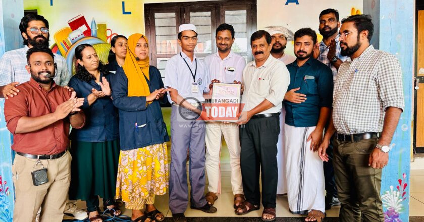 കുളത്തില്‍ മുങ്ങിത്താഴ്ന്ന വിദ്യാര്‍ത്ഥിനിയെ ജീവിതത്തിലേക്ക് തിരിച്ചു കൊണ്ടുവന്ന ശസിന്‍ മുഹമ്മദിന് നാഷണല്‍ സ്‌കൂളിന്റെ ആദരം