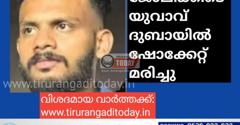 ജോലിക്കിടെ യുവാവ് ദുബായിൽ ഷോക്കേറ്റ് മരിച്ചു