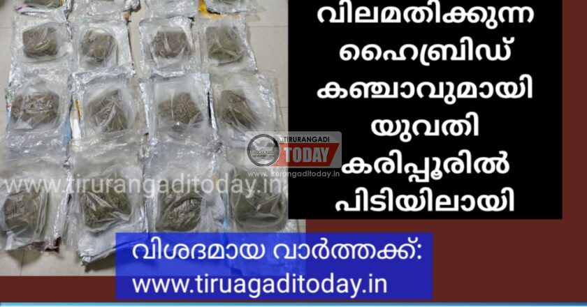 കോടികൾ വിലമതിക്കുന്ന ഹൈബ്രിഡ്‌ കഞ്ചാവുമായി യുവതി കരിപ്പൂരിൽ പിടിയിലായി