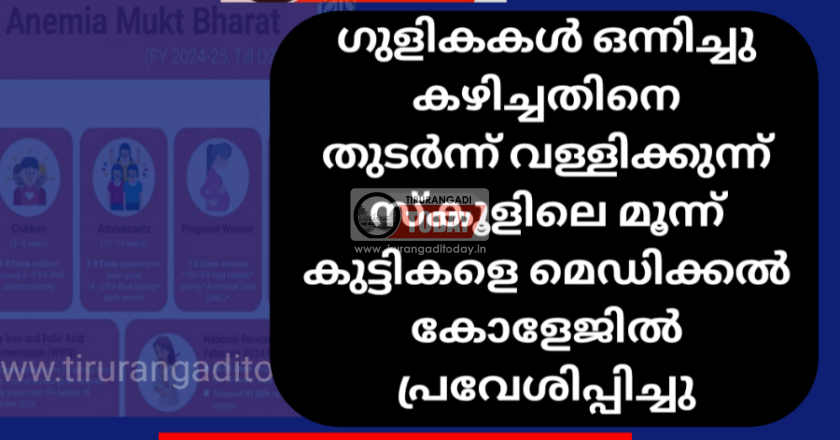 ഗുളികകൾ ഒന്നിച്ചു കഴിച്ചതിനെ തുടർന്ന് വള്ളിക്കുന്ന് സ്കൂളിലെ മൂന്ന് കുട്ടികളെ മെഡിക്കൽ കോളേജിൽ പ്രവേശിപ്പിച്ചു
