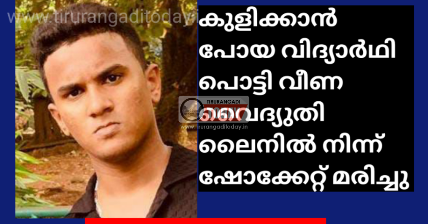 കുളിക്കാൻ പോയ വിദ്യാർഥി പൊട്ടി വീണ വൈദ്യുതി ലൈനിൽ നിന്ന് ഷോക്കേറ്റ് മരിച്ചു