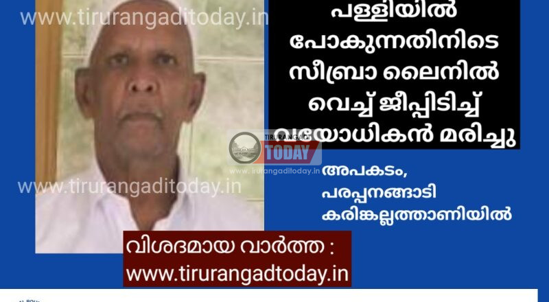 പള്ളിയിൽ പോകുന്നതിനിടെ സീബ്രാ ലൈനിൽ വെച്ച് ജീപ്പിടിച്ച് വയോധികൻ മരിച്ചു