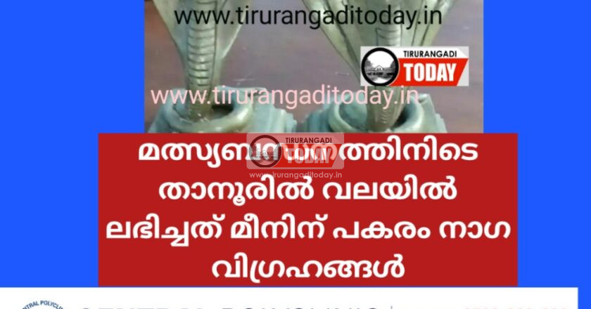 മത്സ്യബന്ധനത്തിനിടെ താനൂരിൽ വലയിൽ ലഭിച്ചത് മീനിന് പകരം നാഗ വിഗ്രഹങ്ങൾ