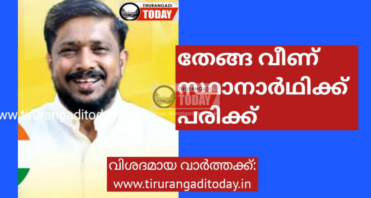തേങ്ങ വീണ് സ്ഥാനാർഥിക്ക് പരിക്ക്
