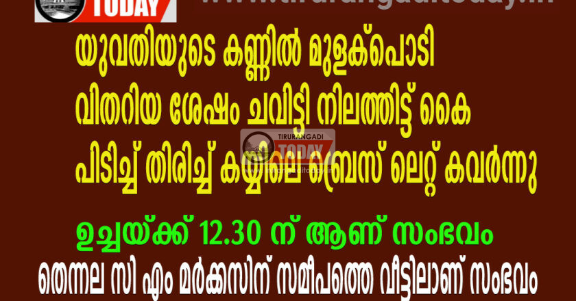 തെന്നലയിൽ പട്ടാപ്പകൽ വീട്ടിൽ കയറി യുവതിയെ ആക്രമിച്ച് സ്വർണം കവർന്നു