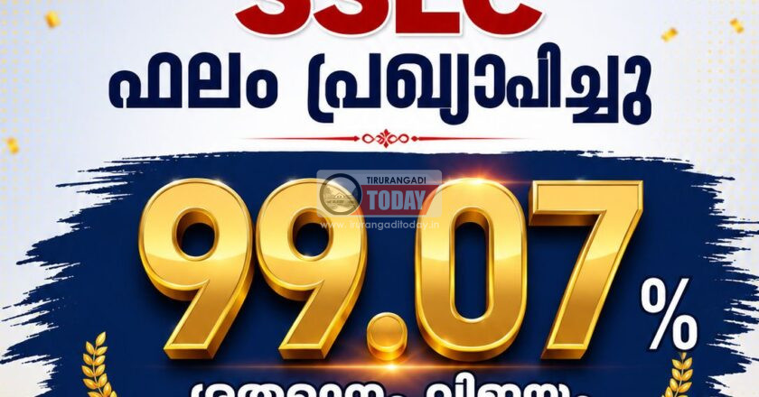 എസ്എസ്എൽസി ഫലം പ്രഖ്യാപിച്ചു: 99.07 ശതമാനം വിജയം
