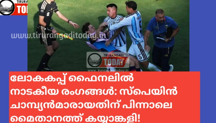 ലോകകപ്പ് ഫൈനലില് നാടകീയ രംഗങ്ങള്: സ്പെയിൻ ചാമ്പ്യൻമാരായതിന് പിന്നാലെ മൈതാനത്ത് കയ്യാങ്കളി!