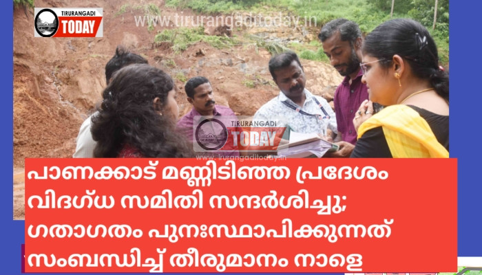 പാണക്കാട് മണ്ണിടിഞ്ഞ പ്രദേശം വിദഗ്ധ സമിതി സന്ദർശിച്ചു; ഗതാഗതം പുനഃസ്ഥാപിക്കുന്നത് സംബന്ധിച്ച് തീരുമാനം നാളെ
